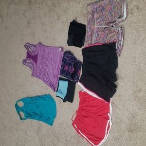 Summer fit medium 8 piece bundle 2 tanks 3 shorts 3 leggings